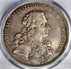 S.A. Poniatowski, talar 1766 PIĘKNY, USA PCGS XF45