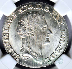 SAP, Złotówka 1794 BEZ KRESKI mennicza NGC MS62