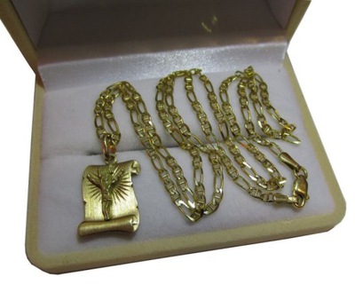 ZŁOTO 585 ZŁOTY ŁAŃCUSZEK + MEDALIK 7,42 G 50 CM