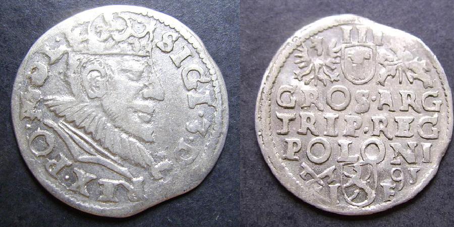 Trojak Poznań 1591 Zygmunt III Waza