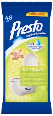 PRESTO 48SZT ŚCIERECZKI NAWILŻANE CZYSZCZENIA WC