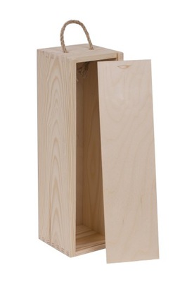 PUDEŁKO NA JEDNO WINO Z ZASUWKĄ,SKRZYNKA DREWNIANA