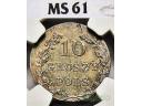 Powstanie Listop. 10 gr 1831 ł. zgięte NGC MS61