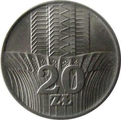20ZŁ 1976 - WIEŻOWIEC I KŁOSY - STAN (1-) - K.716
