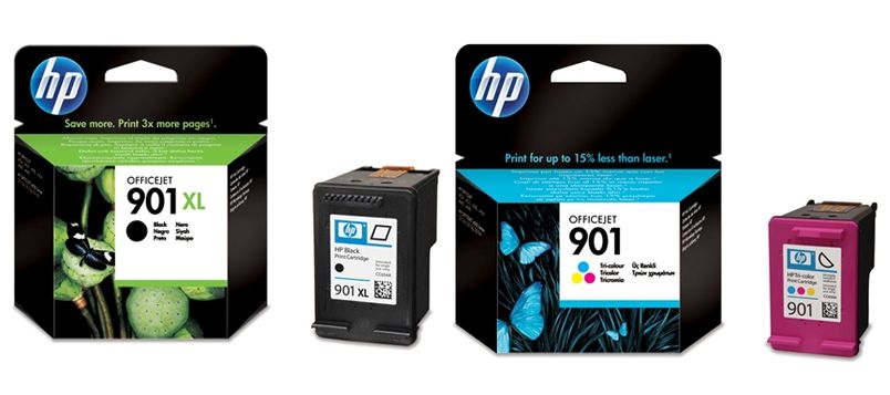 TUSZE HP 901 XL CZARNY + 901 KOLOR CC654AE CC656AE