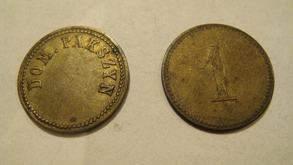 Moneta zastępcza(dominium) Pakszyn 2szt.