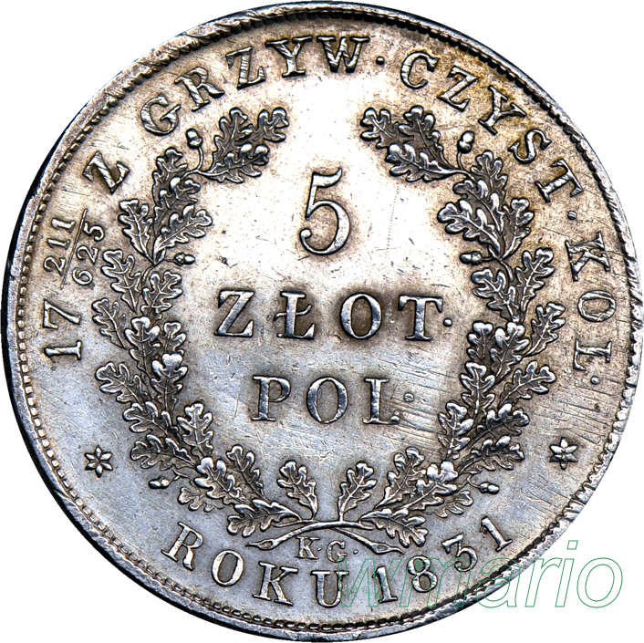 5 złotych 1831, Powstanie Listopadowe, b. ładne