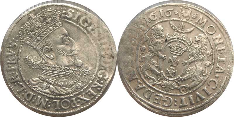 0060 Ort 1616 Zygmunt III Waza Gdańsk R1