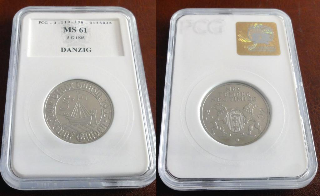 5 GULDENÓW 1935r.  WOLNE MIASTO GDAŃSK MS 61