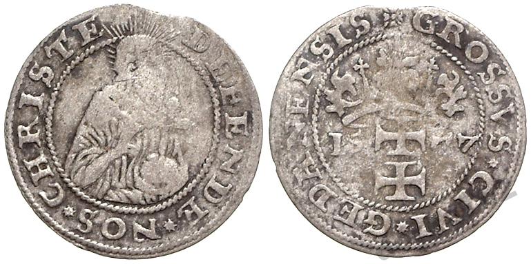 Grosz gdański oblęzniczy 1577 Rzadkość (R3)