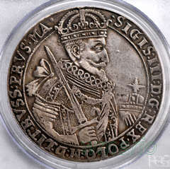Talar 1627 Bydgoszcz Zygmunt III, SUPER, PCGS VF35
