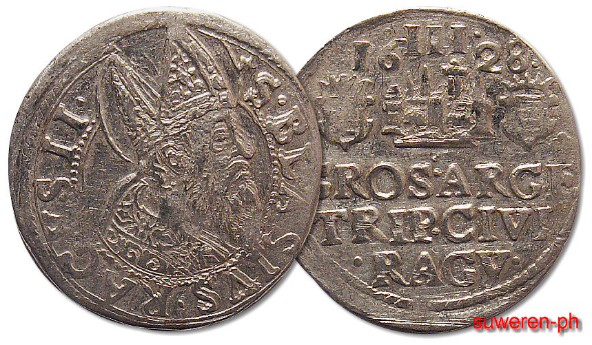 13.REP.RAGUZA/DUBROWNIK,TROJAK NA WZOR... 1628