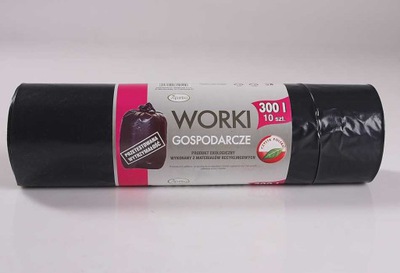 WORKI NA ŚMIECI 300L 10SZT LDPE MOCNE I EKOLOGICZN