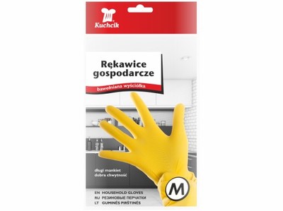 Rękawiczki gumowe rękawice gospodarcze żółte M