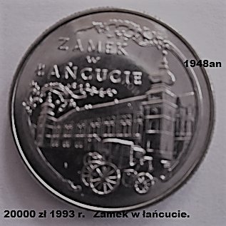 20000 zł Zamek w Łańcucie - mennicze.