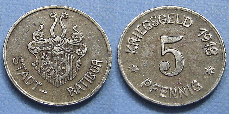 RACIBÓRZ, 5 fenigów 1918